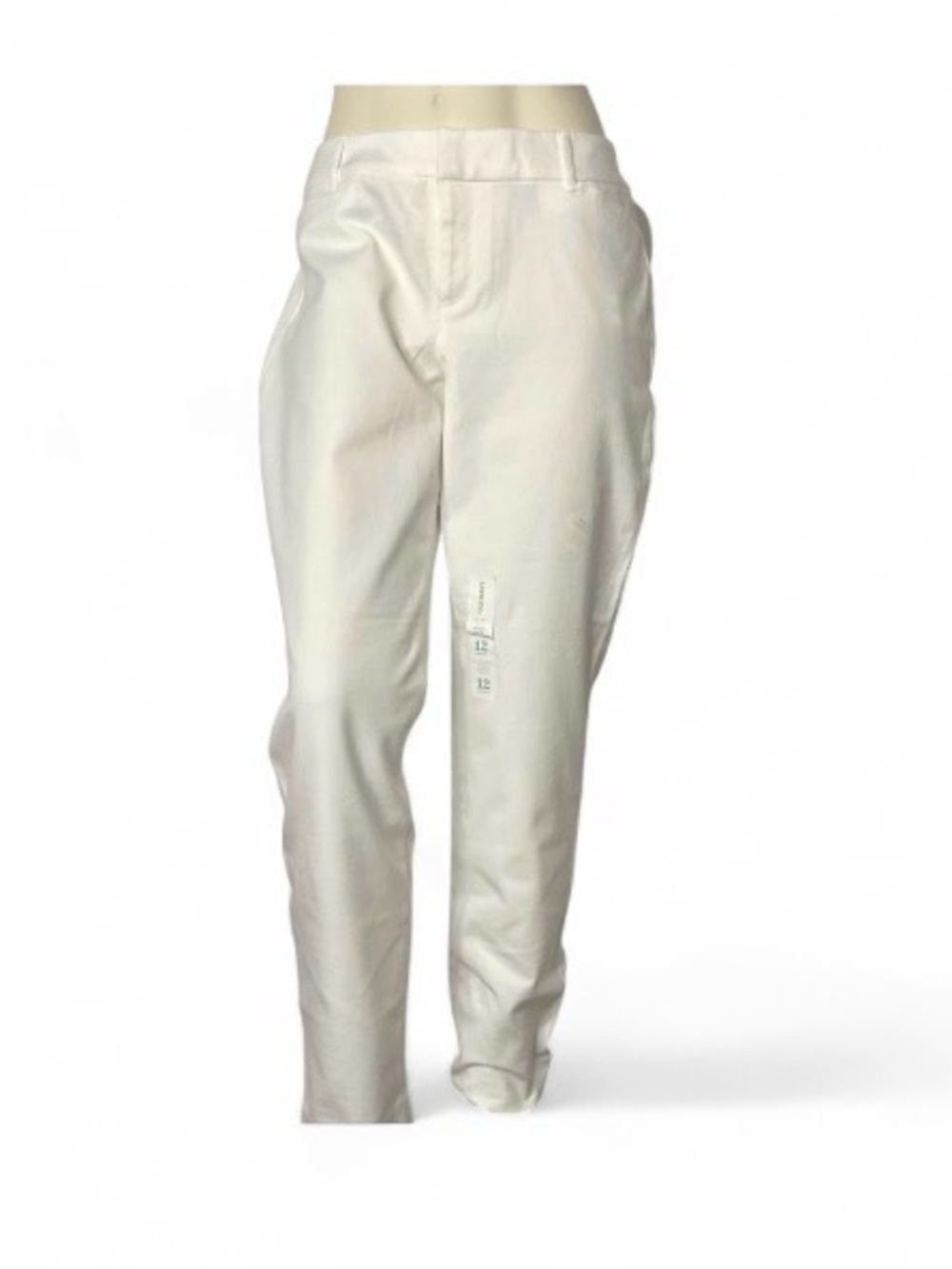 Old Navy White Mid-Rise Straight-Leg Pants